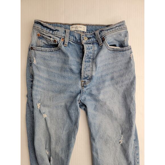 Abercrombie & Fitch Jeans Womens 27 The Dad High Rise Straight Button Fly - Picture 3 of 12